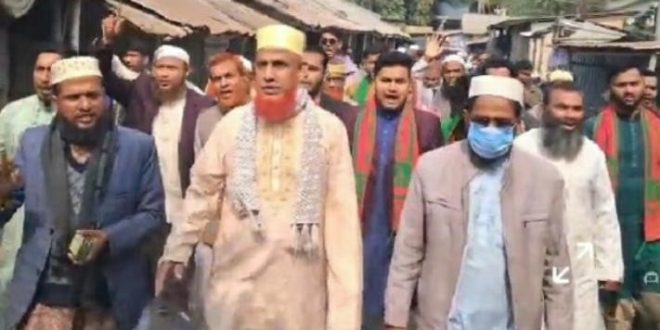 বাগমারা-৪ আসনে জামায়াতের প্রার্থী ডা. আব্দুল বারী সরদারের গণসংযোগ